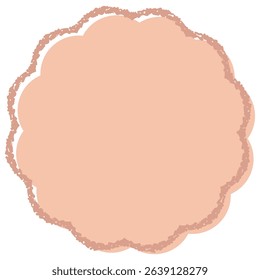 Circle frame with scalloped edges and soft crayon lines