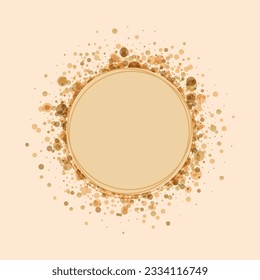Circle Frame With Scattered Golden Particles Confetti