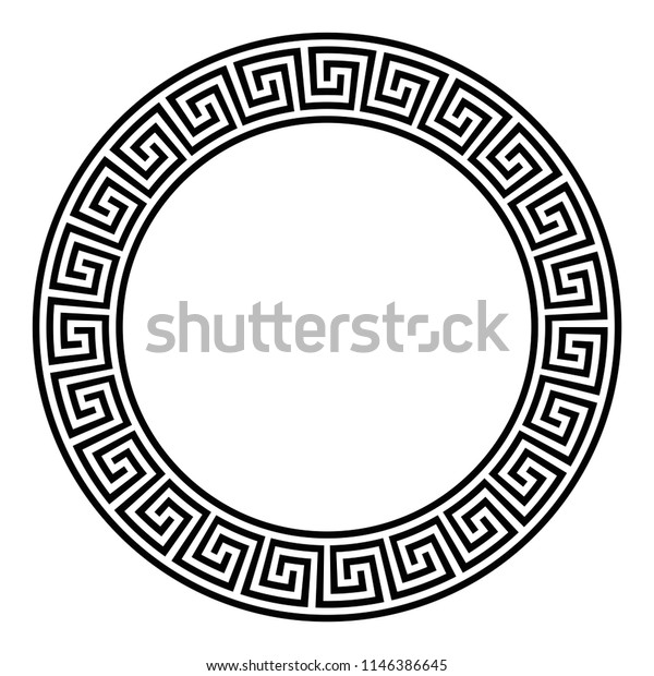 Circle Frame Seamless Disconnected Meander Pattern Stock Vector ...