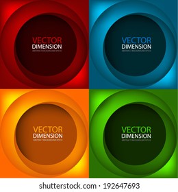 Circle frame set background colorful vector for text and message design