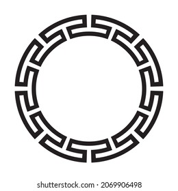 Circle frame of simple greek pattern