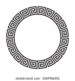 Circle frame of simple greek pattern
