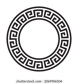 Circle frame of simple greek pattern