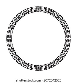 Circle frame of simple greek pattern
