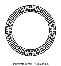 Circle frame of simple greek pattern