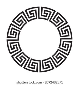 Circle frame of simple greek pattern