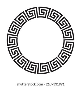 Circle frame of simple greek pattern