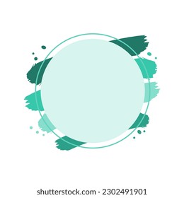 Circle frame with splash of pastel green