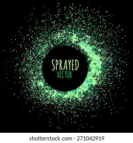 Circle Frame Spray texture green color on black background