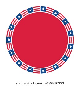 Circle Frame with Stars and Stripes - July 4th concept. Vector illustration