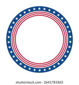 Circle Frame with Stars and Stripes - July 4th concept. Vector illustration