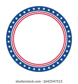 Circle Frame with Stars and Stripes - July 4th concept. Vector illustration
