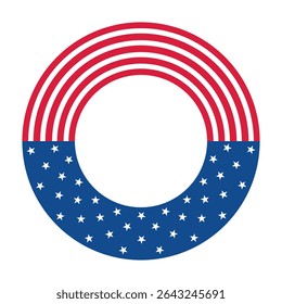 Circle Frame with Stars and Stripes - July 4th concept. Vector illustration