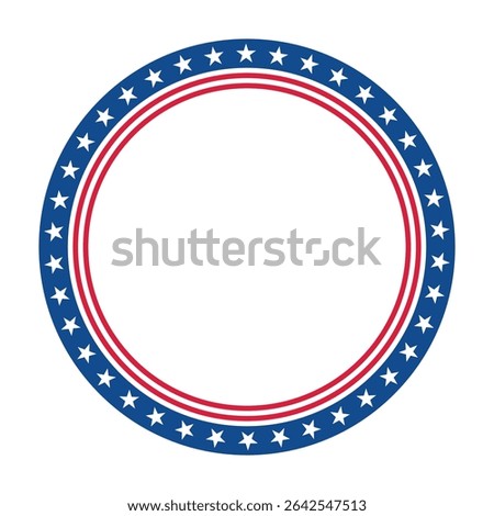 Circle Frame with Stars and Stripes - July 4th concept. Vector illustration