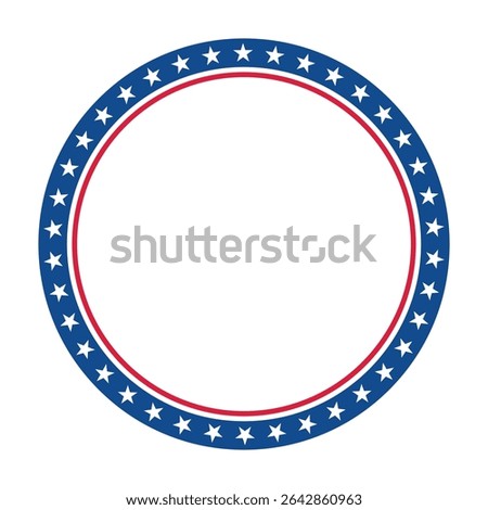 Circle Frame with Stars and Stripes - July 4th concept. Vector illustration
