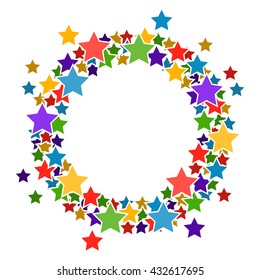 Circle frame with stars for your text. It is easy to edit. vector illustration.