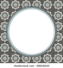 Circle frame with stylish flowers. Decorative Frame with elegant floral ornament and tender color design for greeting card, invitation, poster.