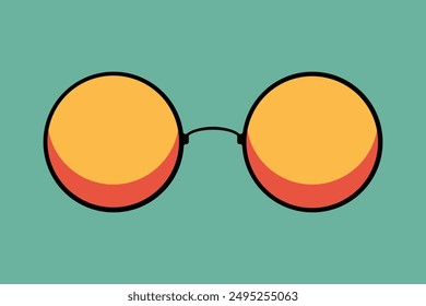 Circle frame sunglasses  for retro illustration