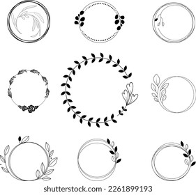 Circle frame SVG, Circle frame Bundle SVG, Circle frame Silhouette, Circle frame Clipart illustration art svg