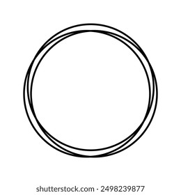 Circle frame template isolated on white background. Vector illustration.