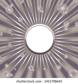 Circle frame template with sun baubles and blank place for text