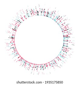 Circle frame with threecolor arrows and copy space for your text, vector  background  