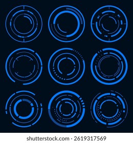 Circle frame user interface element. Technology futuristic abstract HUD