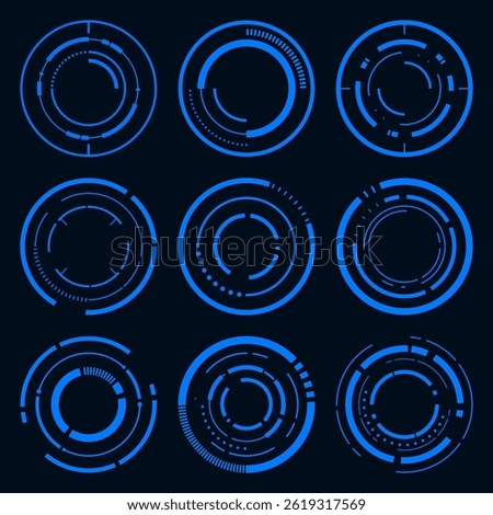 Circle frame user interface element. Technology futuristic abstract HUD