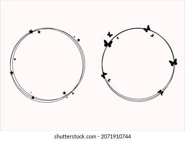 circle frame vector art design hand drawn