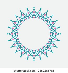 Umkreis-Rahmen. Vintage-Vektorgrafik. Gut gebaut für einfache Bearbeitung. blaue und rosafarbene Vektorgrafik.