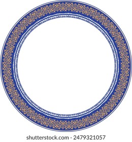 Circle frame, workpiece for your design. Ornamental elements and motifs of Kazakh, Kyrgyz, Uzbek, national Asian decor for plate, textile and print design. Round frame. Vector. 