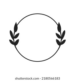 Circle frames with botanical decoration. Doodle Hand Drawn Decorative Outlined Wreaths with Branches, Herbs, Plants, Leaves and Flowers, Florals. Vector Illustrations.

