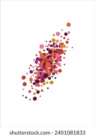 Circle frames are colored. Colored frame with a circle pattern on a white background. Frame with random bright circles. Brochure cover templates. Vector illustration