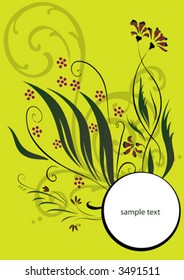 circle frames with floral ornament-vector