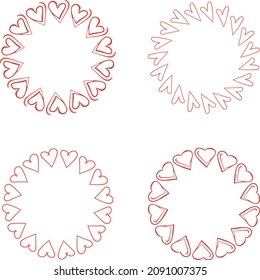 Círculo de los corazones. Marco de San Valentín. Ilustración del vector