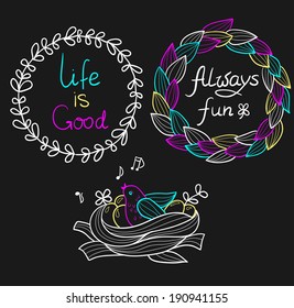 Bird nest frames borders Stock s & Vectors Bird nest frames borders Stock s & Vectors