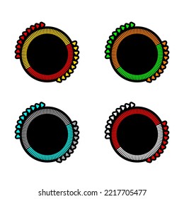 Circle Frames Vector With Arrows In Racing Sport Style