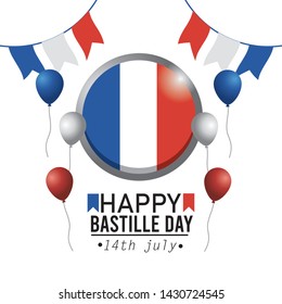 circle france emblem flag with party banner