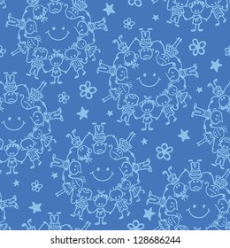 Circle of friends seamless pattern background