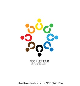 circle of friendship, cooperation, teamwork concept vector icon. This also represents fun activities, sharing, celebration, being together, unity & solidarity, happy & merry