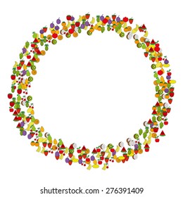 Circle of fruit for decoration proper diet