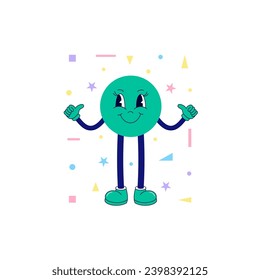 Circle in a funny cartoon style. Simple and cute.  Educational content for kids.