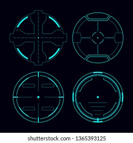 Circle Futuristic Target Elements Scanning crosshairs.