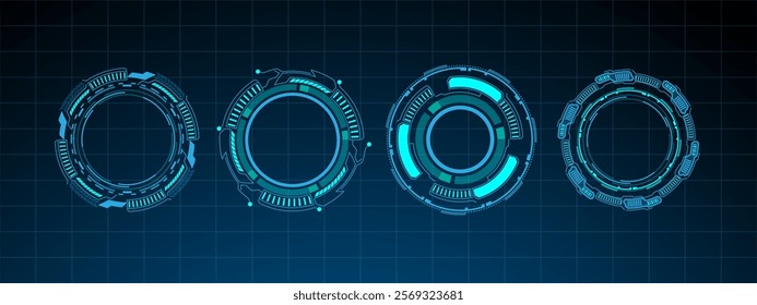 Circle futuristic or technology rounded vector editable