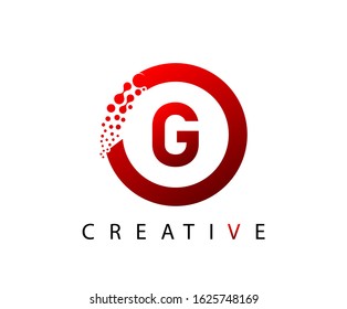 Circle G Letter Digital Network , abstract G dotted logo design.