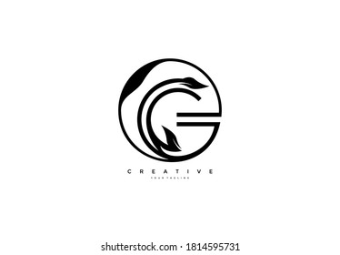 Circle G letter linear shape luxury flourishes ornament logotype
