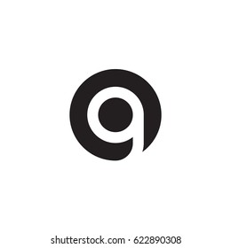 circle g logo, initial logo og, go, g inside o rounded letter negative space logo black