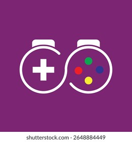 Circle game console icon with some buttons