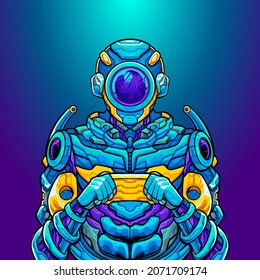 Circle Gamers Robot is Playing Game