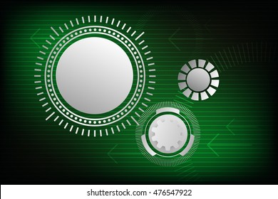 circle and gears info graphic template background green